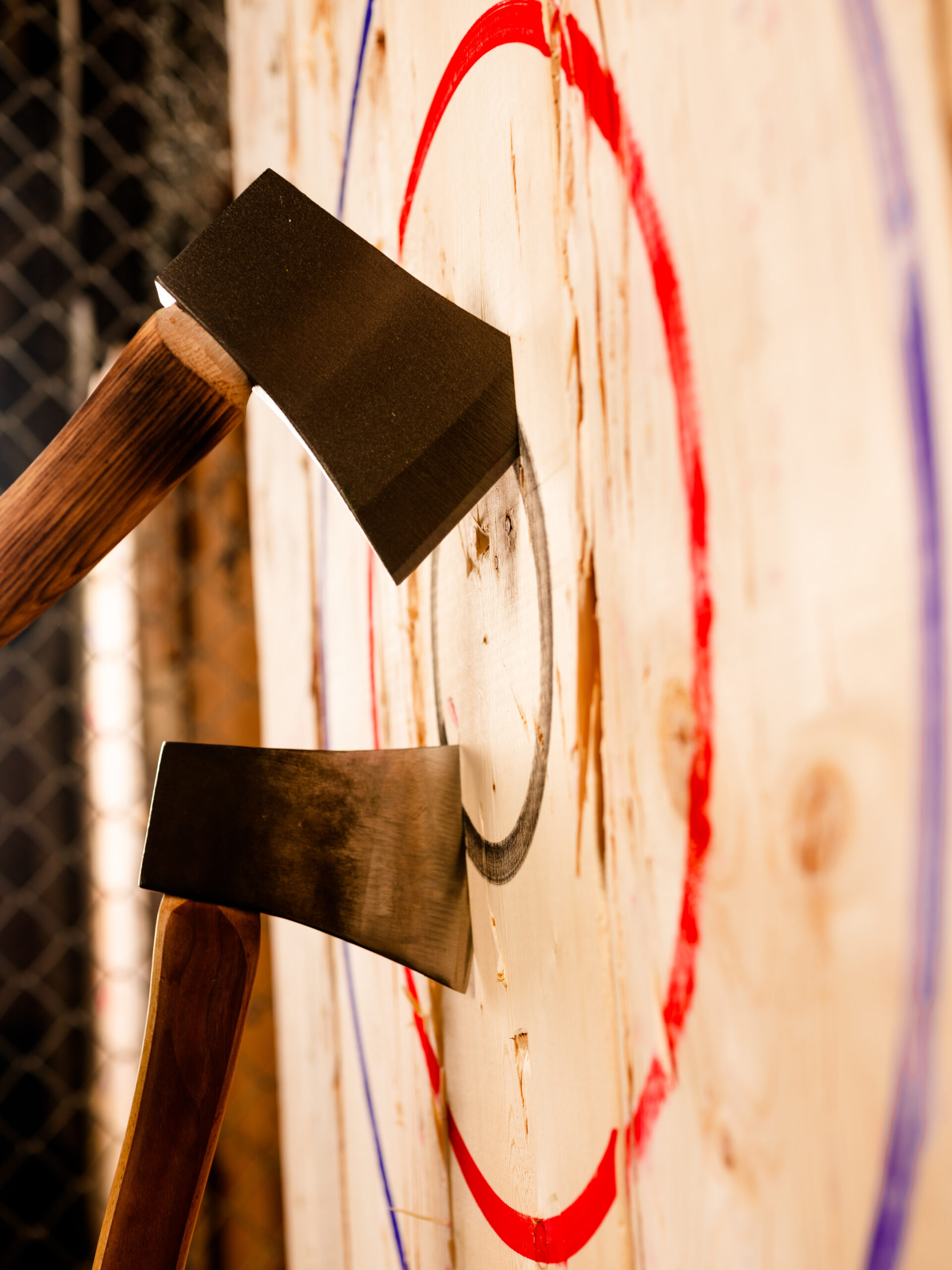 Two Throwing Axes on a Target