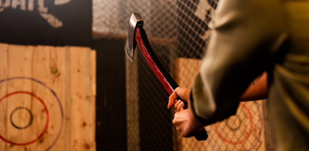 Throwing with the Big axe at BATL axe throwing